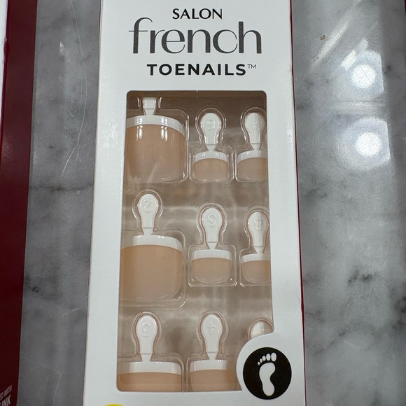 6 Pack Kiss Acrylic French Nails - Classic White and Nude Finger & Toe Mani Pedi - Picture 3 of 4